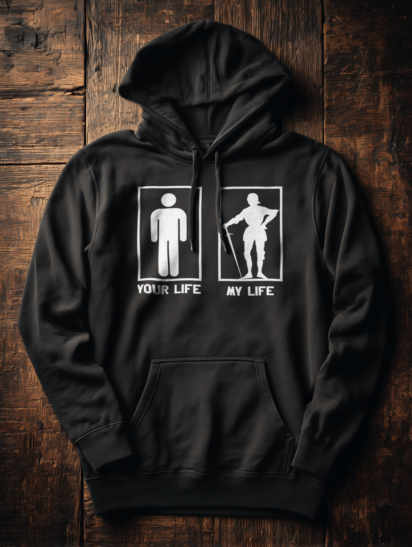 Your Life / My Life – Minimal Design – Buhurt Damen Hoodie
