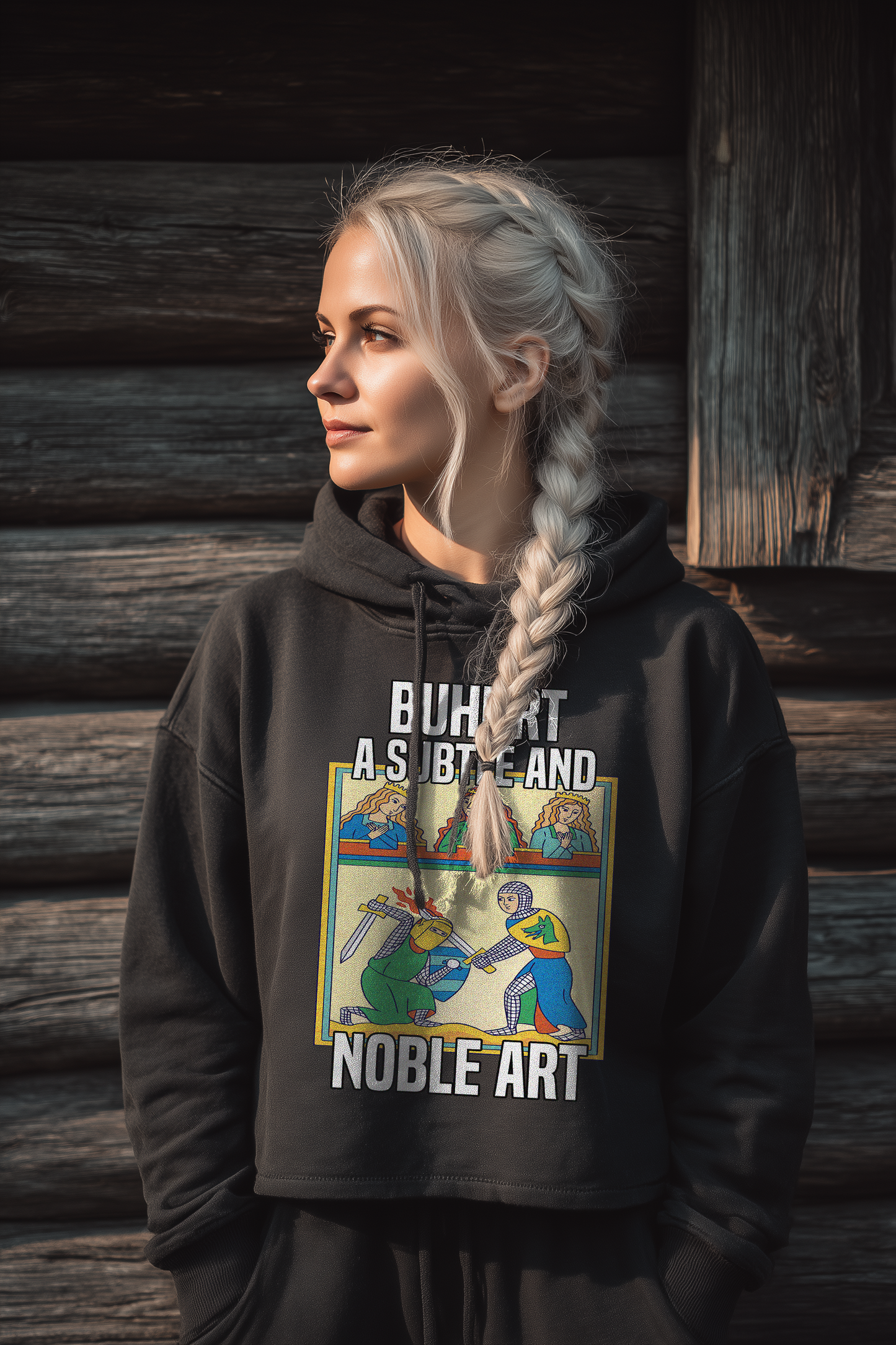 Buhurt | Eine subtile und noble Art Konflikte zu lösen | Frauen Bio Boxcut Hoodie