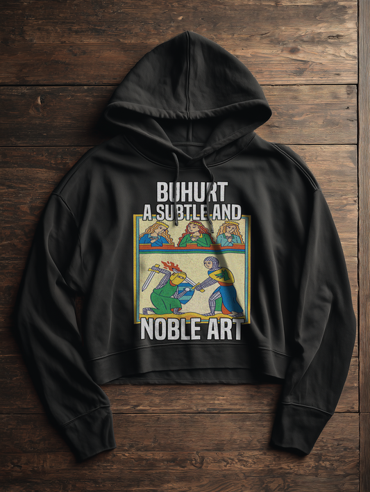 Buhurt | Eine subtile und noble Art Konflikte zu lösen | Frauen Bio Boxcut Hoodie
