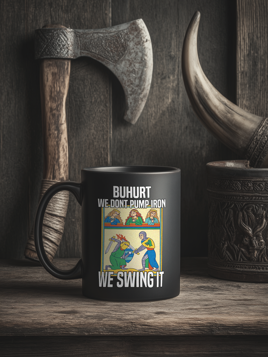 Schwarze Bouhourt Keramik Tasse | We Swing It | Buhurt Mug