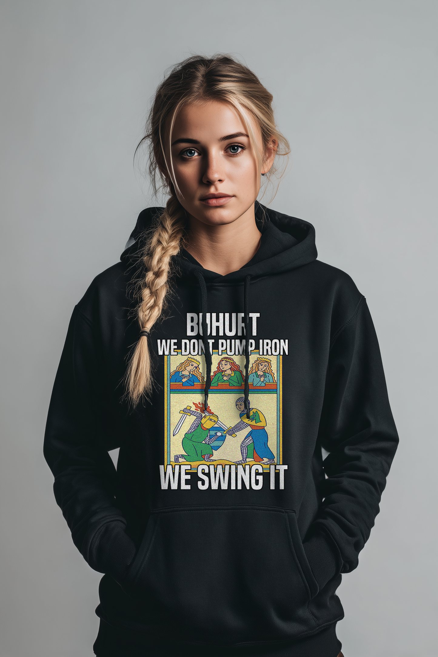 Buhurt – We Don’t Pump Iron We Swing It –  Bouhourt Damen Hoodie