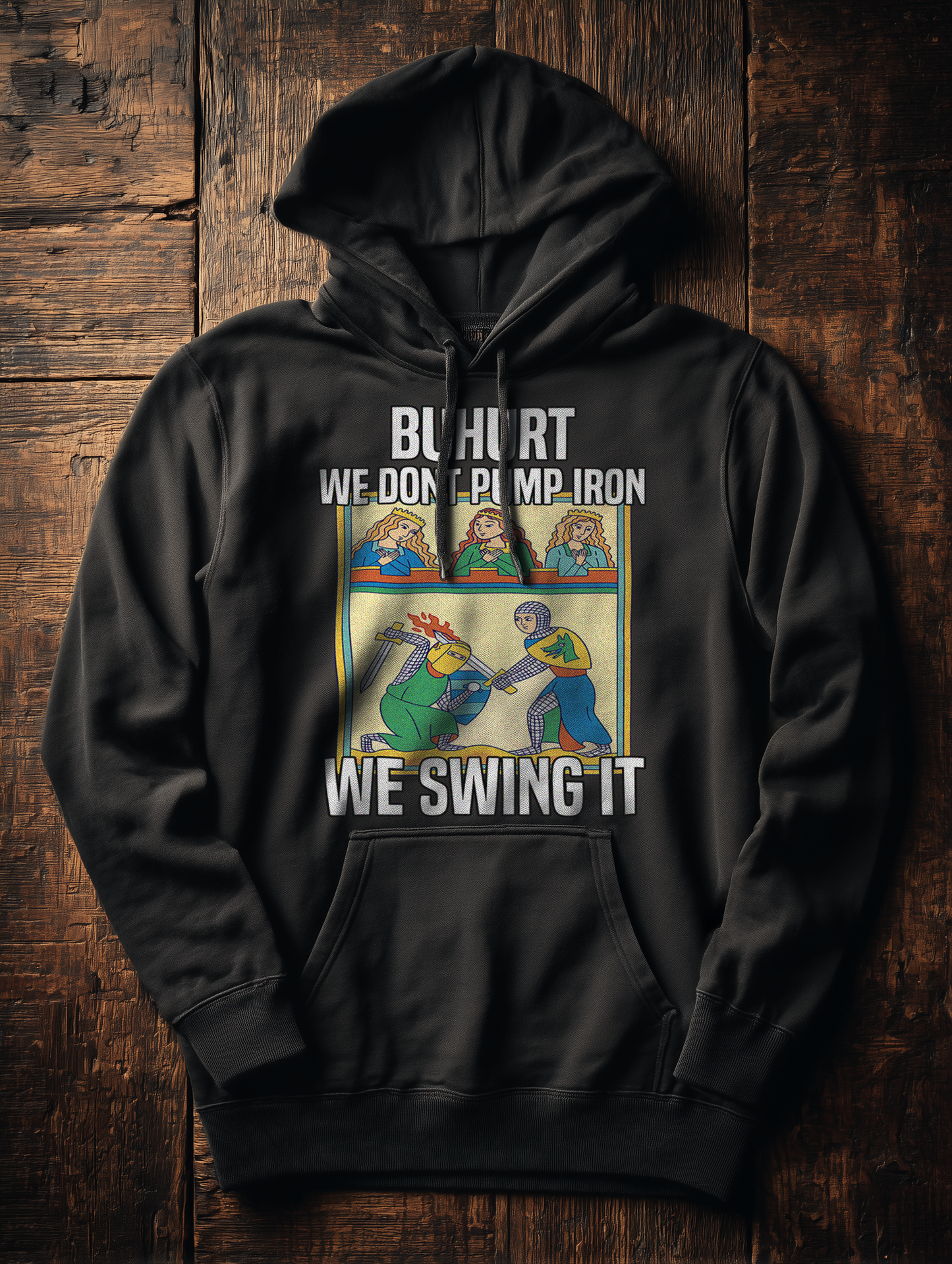 Buhurt – We Don’t Pump Iron We Swing It –  Bouhourt Damen Hoodie
