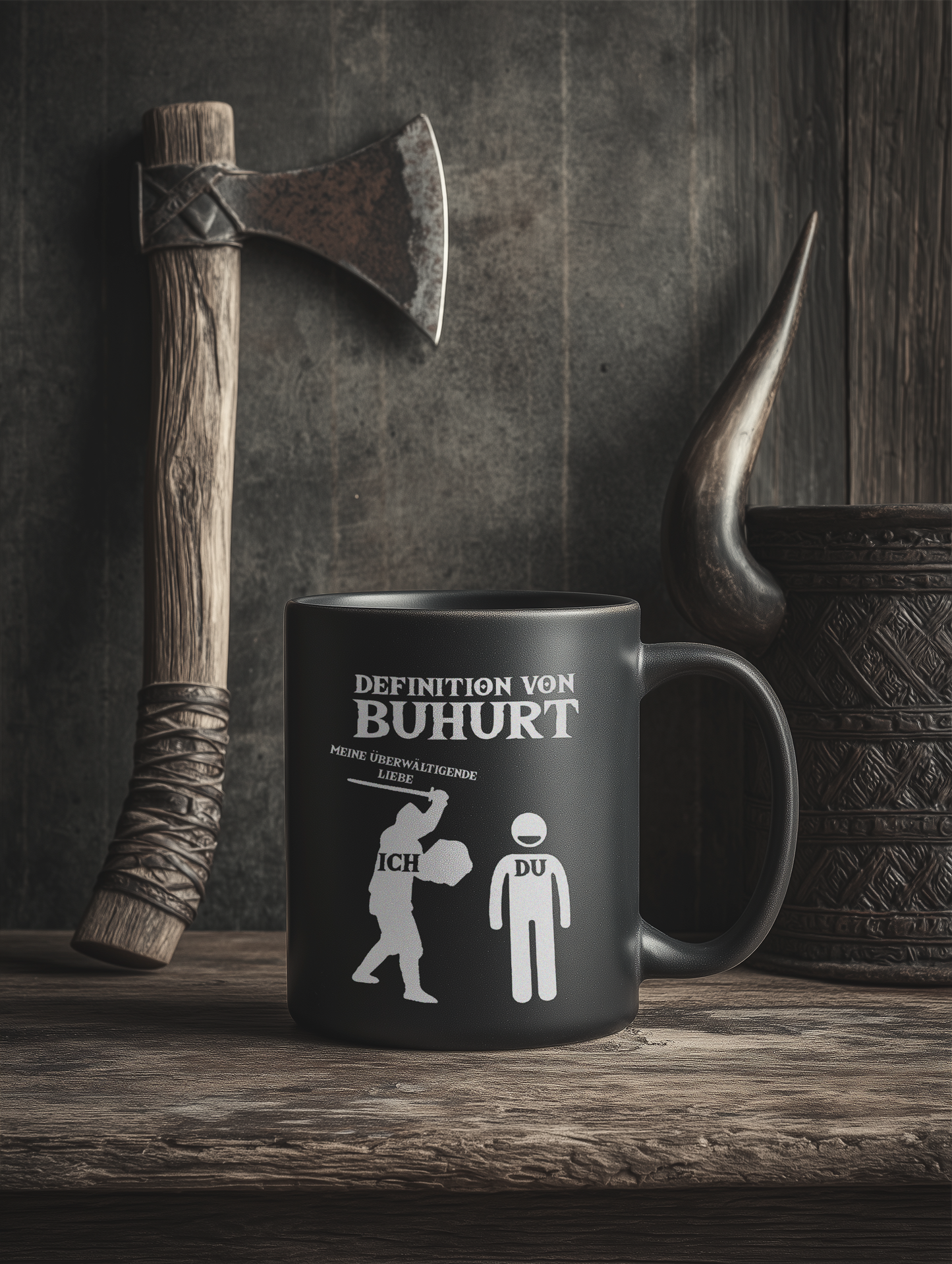 Buhurt Keramik Tasse Schwarz |Definition von Buhurt |Bouhourt Mug