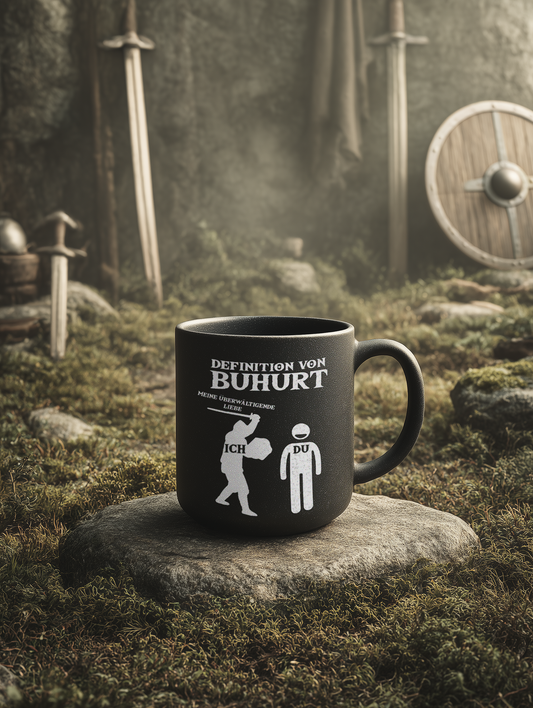 Buhurt Keramik Tasse Schwarz |Definition von Buhurt |Bouhourt Mug