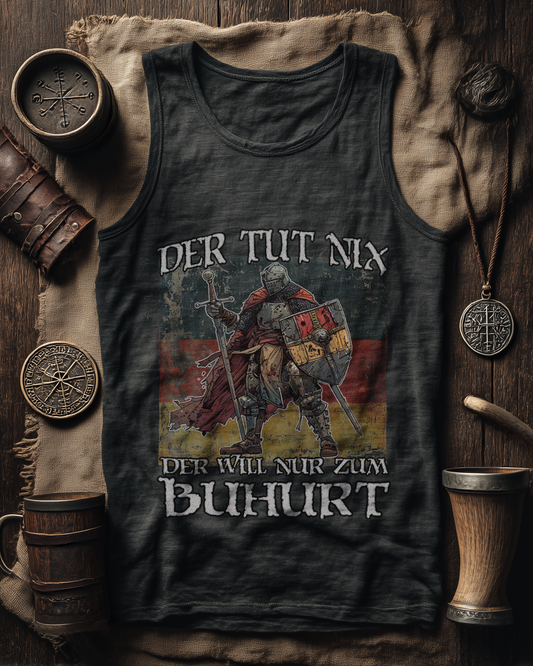 Der tut nix – der will nur zum Buhurt – Vintage Knight Edition – Herren Bio Tank Top