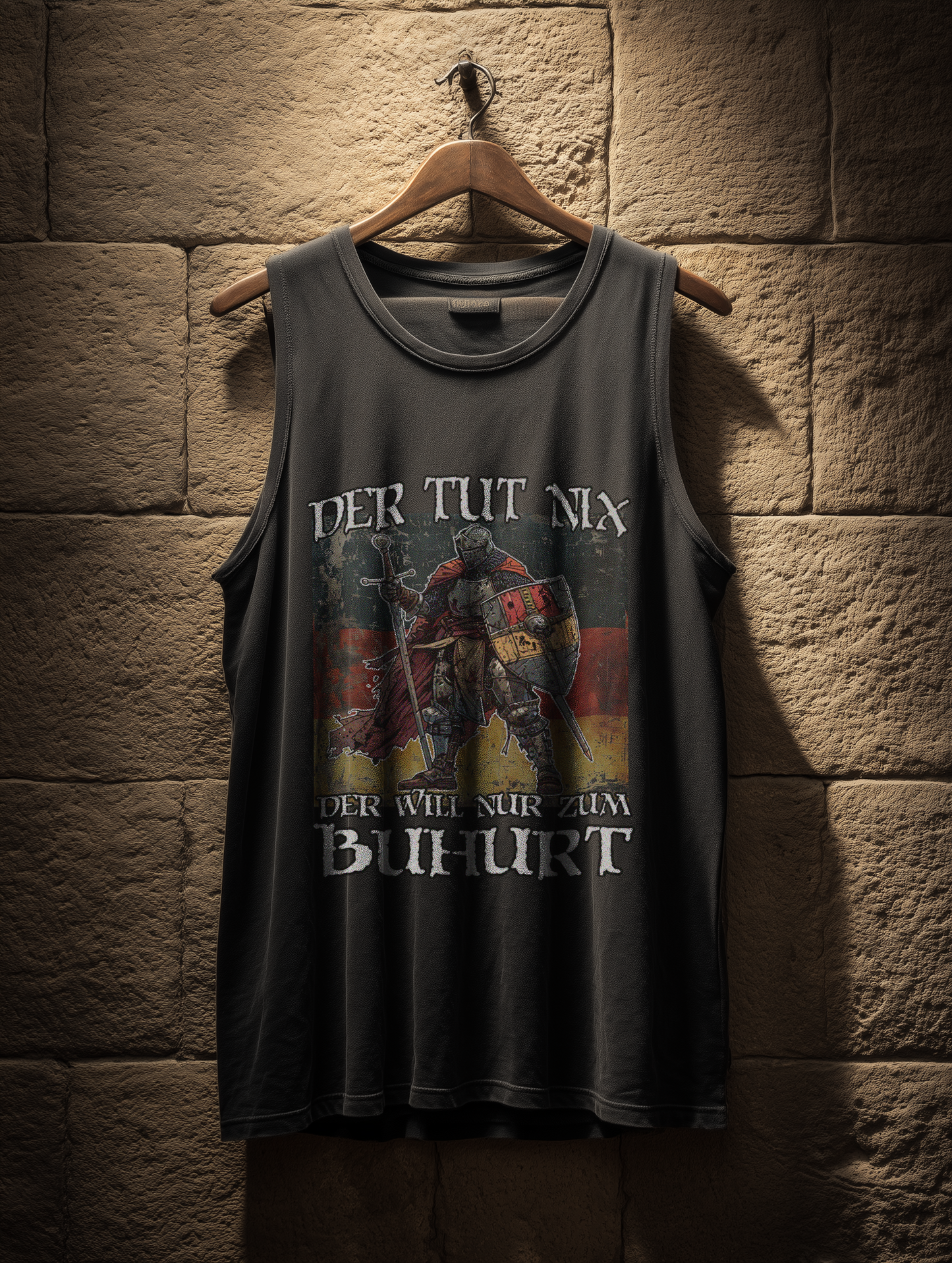 Der tut nix – der will nur zum Buhurt – Vintage Knight Edition – Herren Bio Tank Top