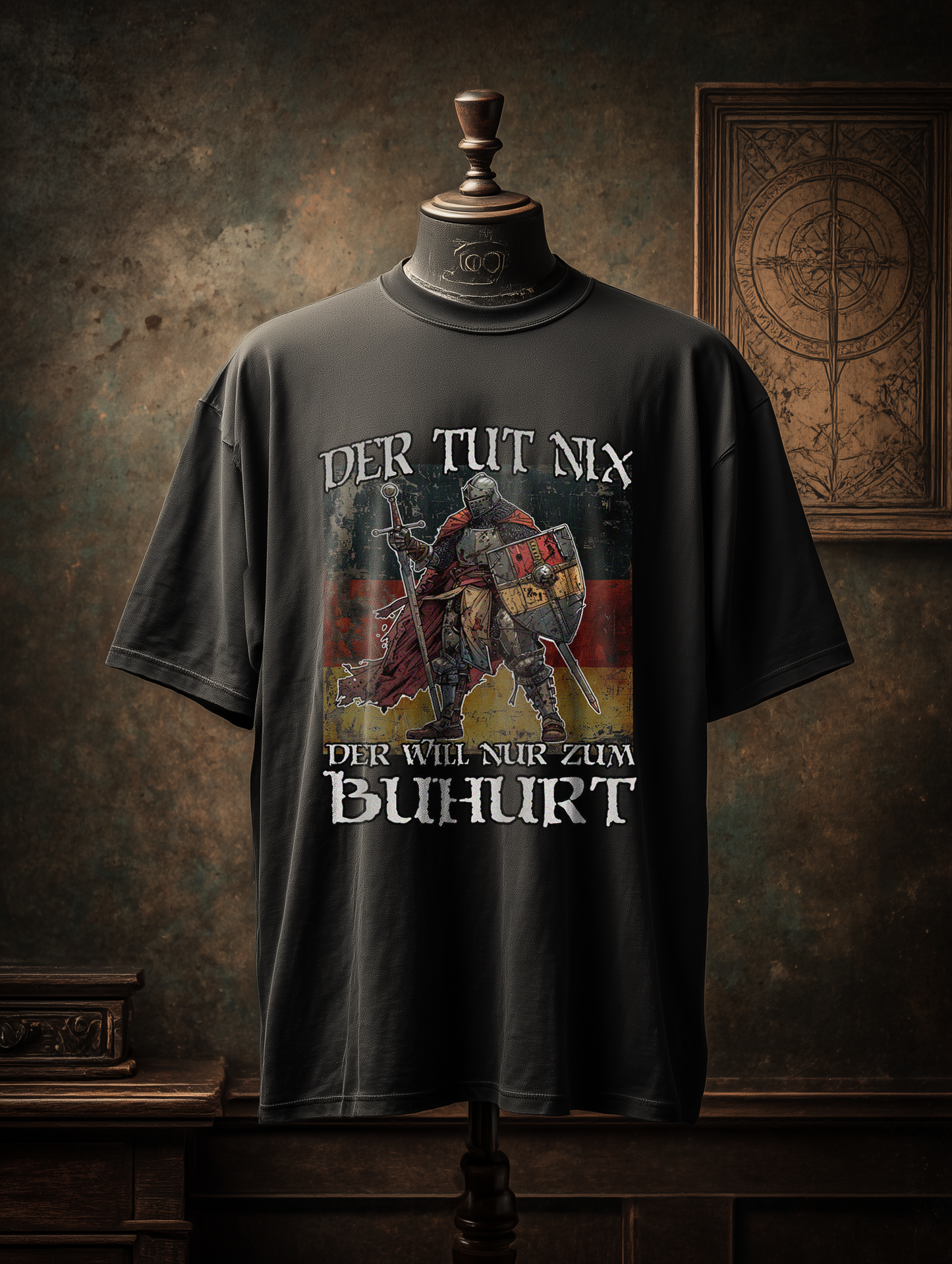 Der tut nix der will nur zum Buhurt Shirt 240g Oversize T-Shirt Bio Baumwolle