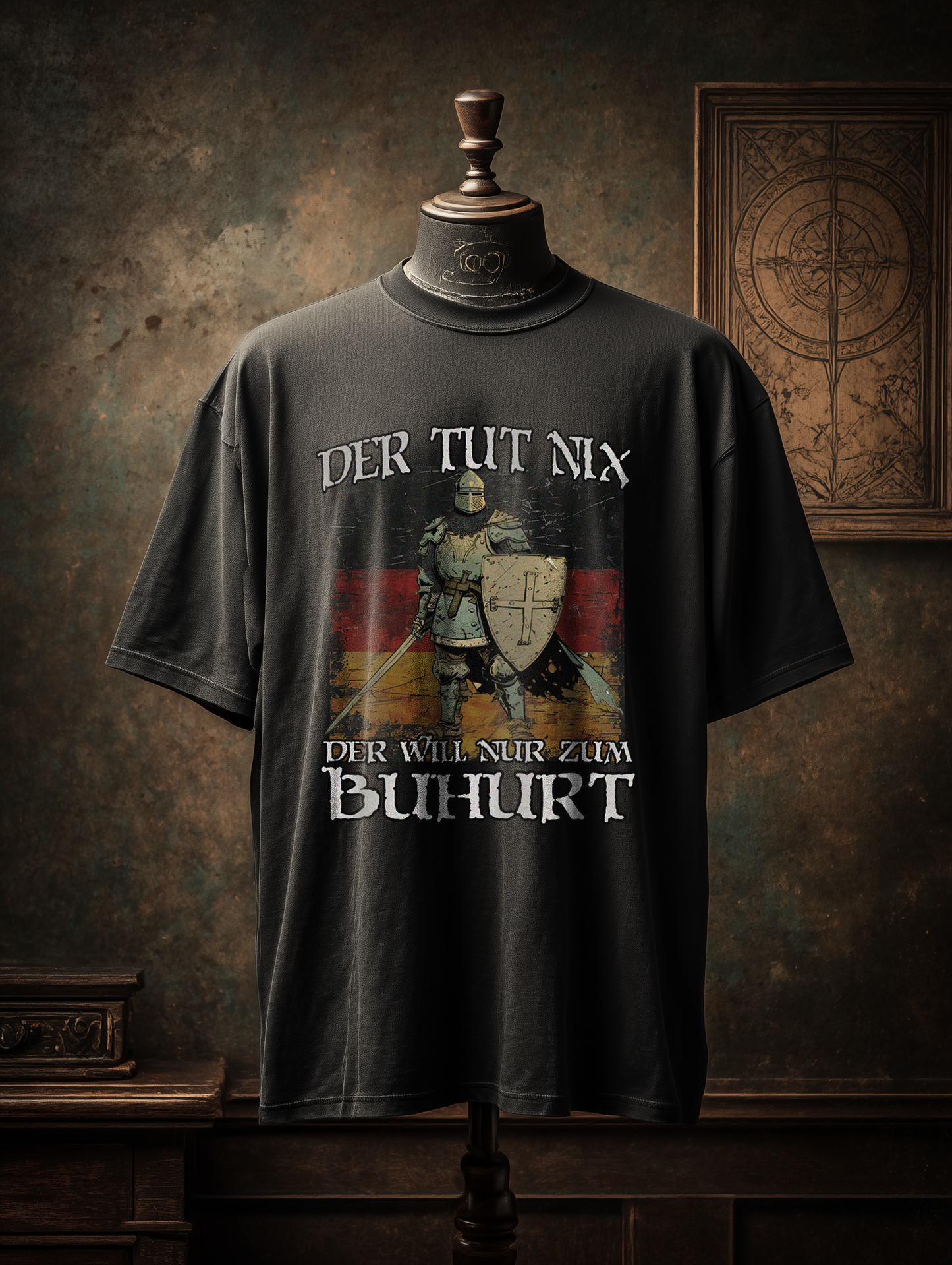 Der tut nix der will nur zum Buhurt Shirt 240g Bio Baumwolle Oversized T-Shirt