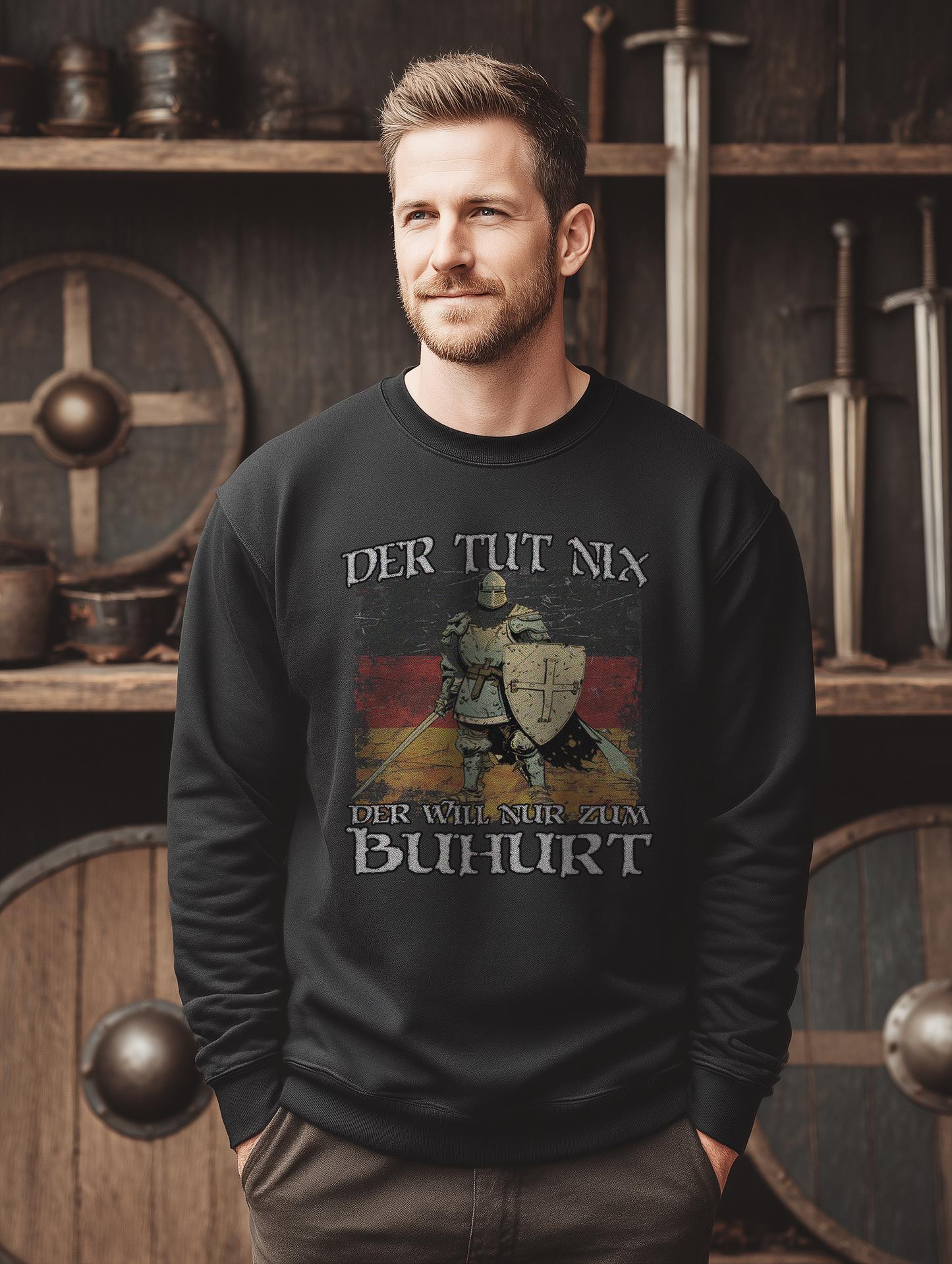 Buhurt Herren Premium Sweatshirt | Der Tut Nix | Bouhourt Männer Pullover