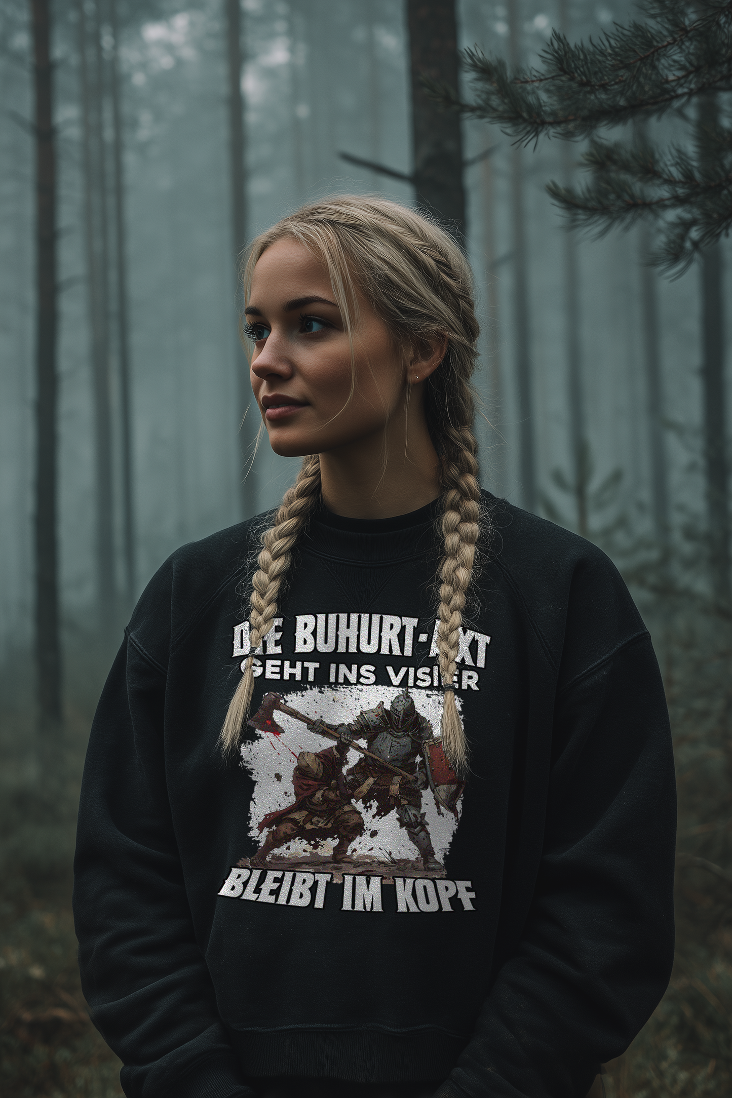 Buhurt Boxcut Damen Pullover | Geht Ins Visier Bleibt Im Kopf |  Bouhourt Damen Sweatshirt