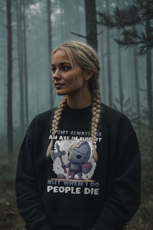 Damen Bio Boxcut Sweatshirt – „Chibi Buhurt Axe Knight“