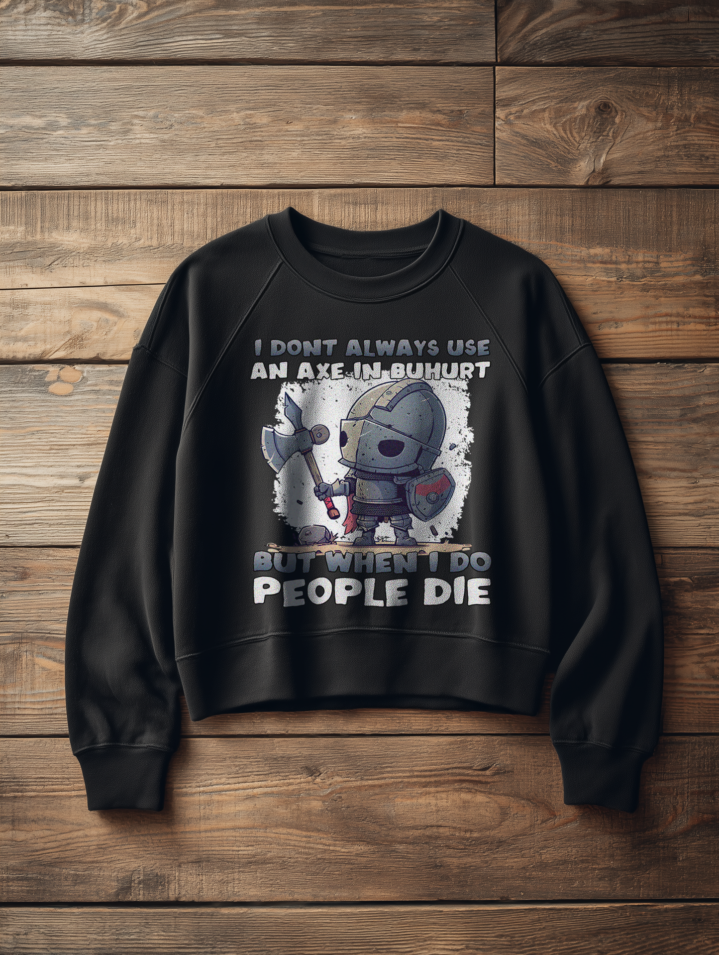 Damen Bio Boxcut Sweatshirt – „Chibi Buhurt Axe Knight“