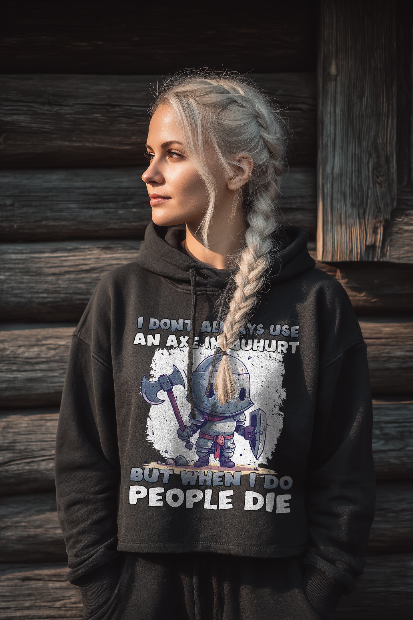 Chibi Buhurt Ritter Damen Hoodie | Frauen Bio Boxcut Hoodie