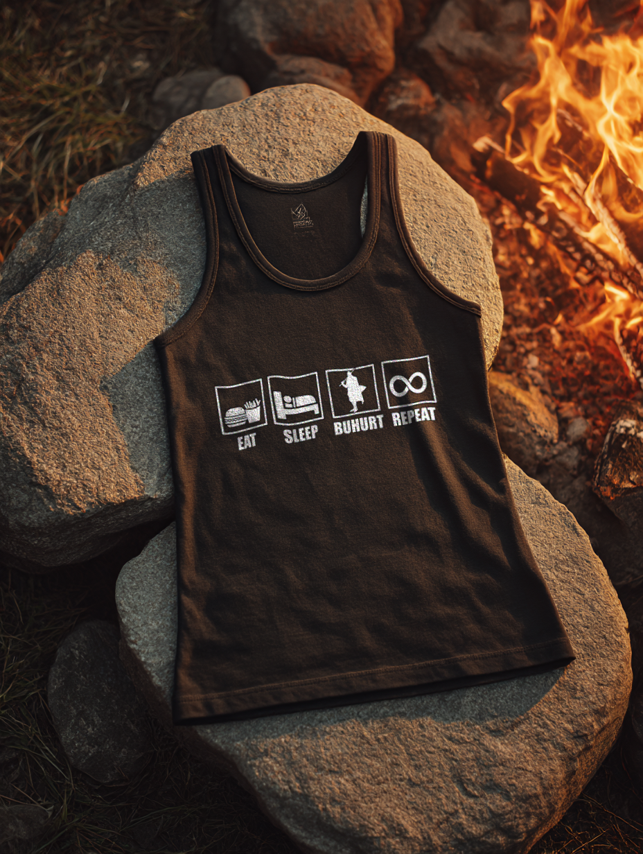 Eat Sleep Buhurt Repeat Damen Tank Top  Frauen Bio Tank-Top