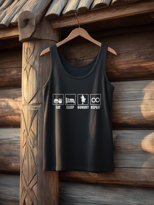 Eat Sleep Buhurt Repeat Damen Tank Top  Frauen Bio Tank-Top