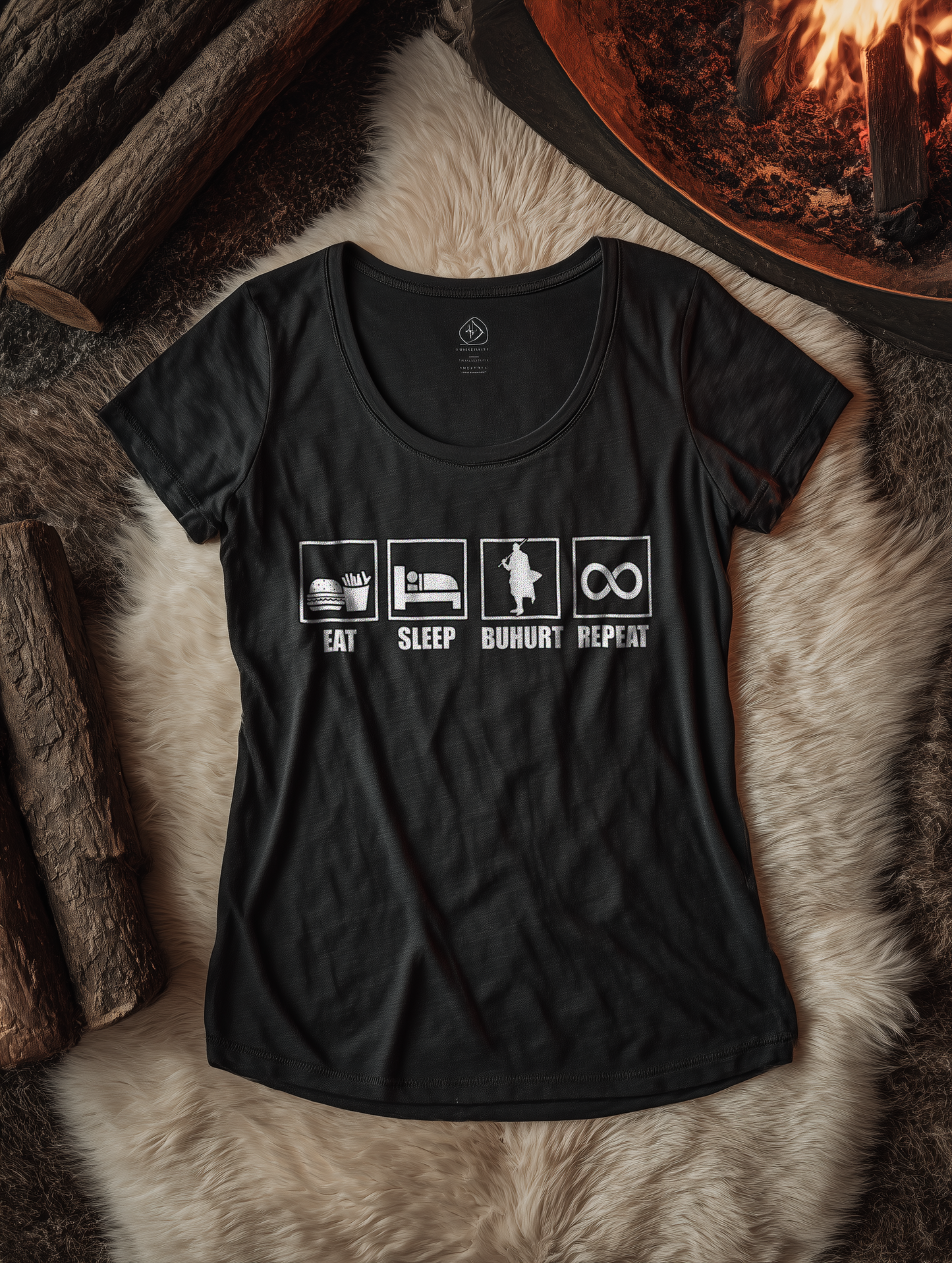 Buhurt And Repeat - Eat Sleep Buhurt Repeat Damen Lightweight T-Shirt