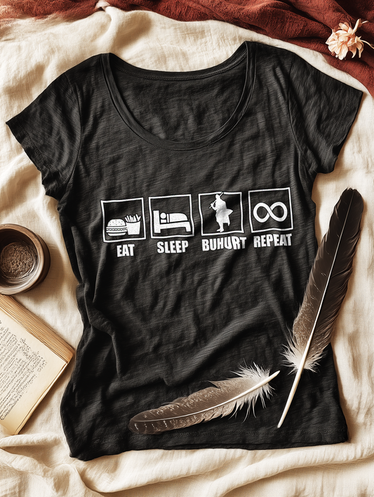 Buhurt And Repeat - Eat Sleep Buhurt Repeat Damen Lightweight T-Shirt