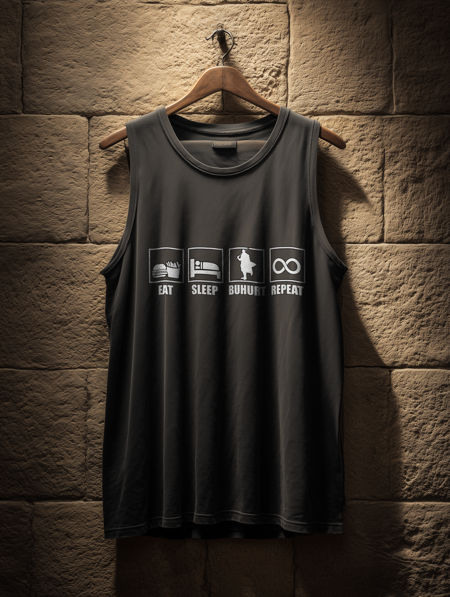 Eat Sleep Buhurt Repeat – Herren Bio Tank Top
