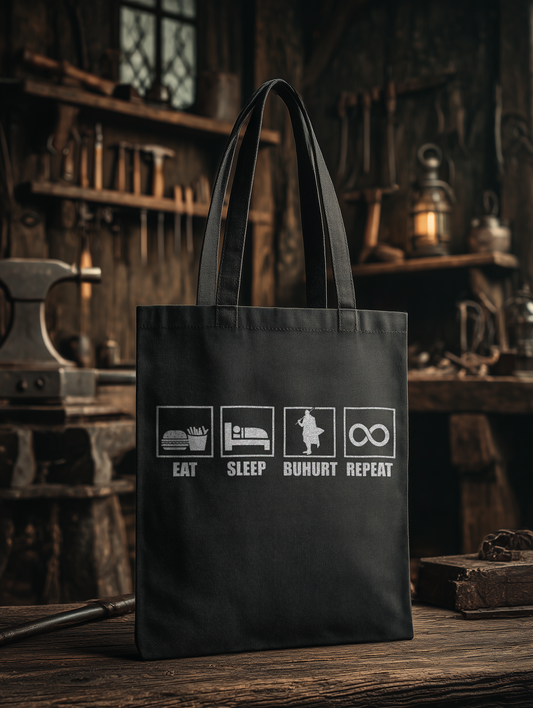 Eat Sleep Buhurt Repeat – Bio Stoffbeutel
