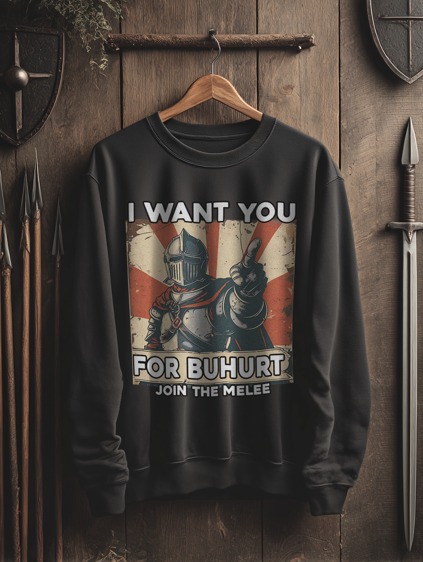 Buhurt Premium Sweatshirt |„I want you – join the melee“ | Bouhourt Herren Pullover