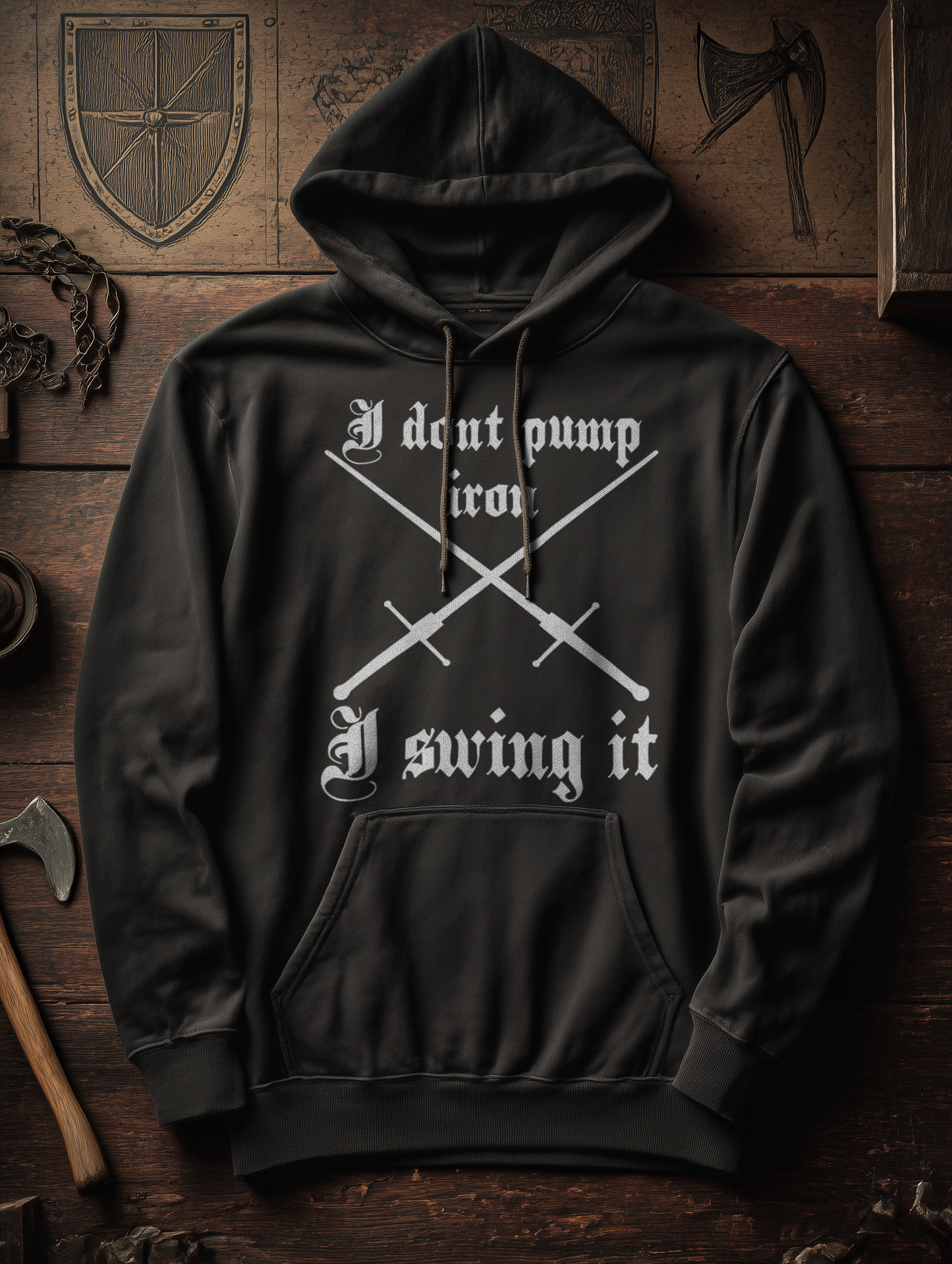 Herren Premium Hoodie | HEMA Schwertkampf „I swing it“ | Bouhourt Hoodie