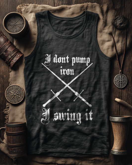 I Don’t Pump Iron | I Swing It | Herren Bio Tank Top