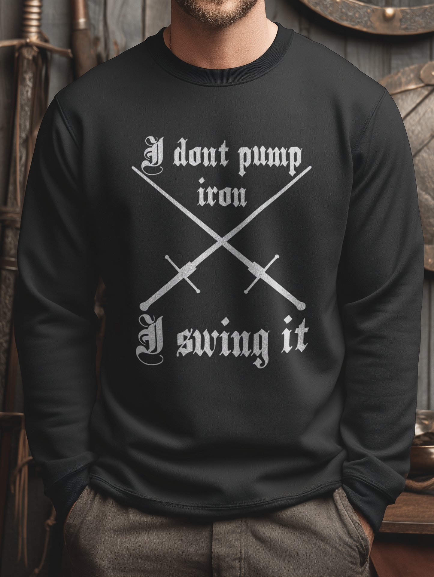 Herren Premium Sweatshirt | HEMA Schwertkampf „I swing it“ | Bouhourt