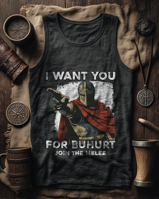 I Want You for Buhurt | Join the Melee | Herren Bio Tank Top