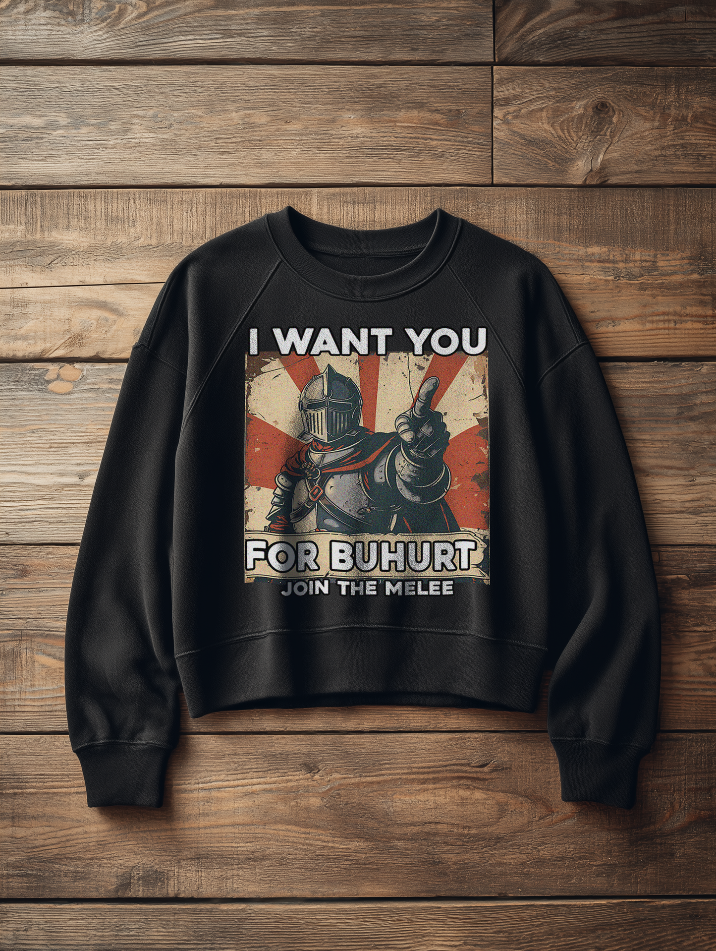 Buhurt Boxcut Damen Sweatshirt |„I want you – join the melee“ | Bouhourt Damen Pullover