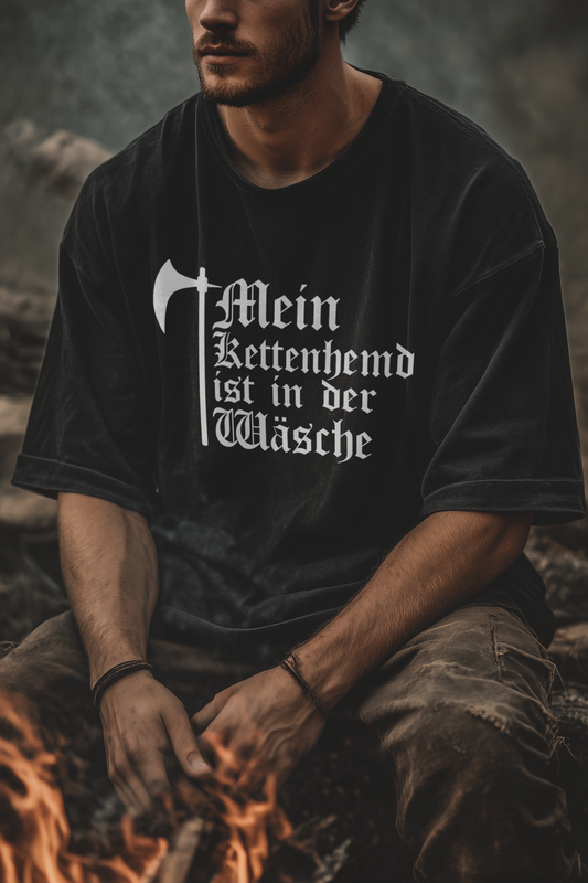 Buhurt Mein Kettenhemd Shirt 240g Oversize Herren Bio T-Shirt