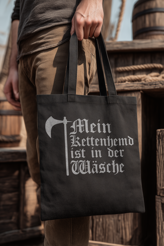 Kettenhemd ist in der Wäsche | Buhurt| Bio Stoffbeutel