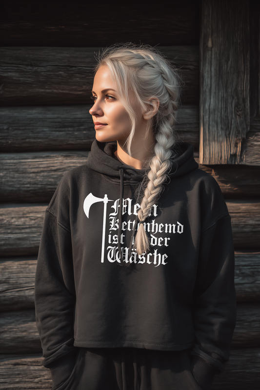 Mein Kettenhemd ist in der Wäsche | Damen Bio Boxcut Hoodie