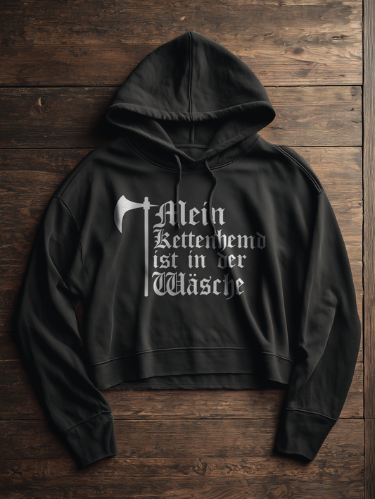 Mein Kettenhemd ist in der Wäsche | Damen Bio Boxcut Hoodie