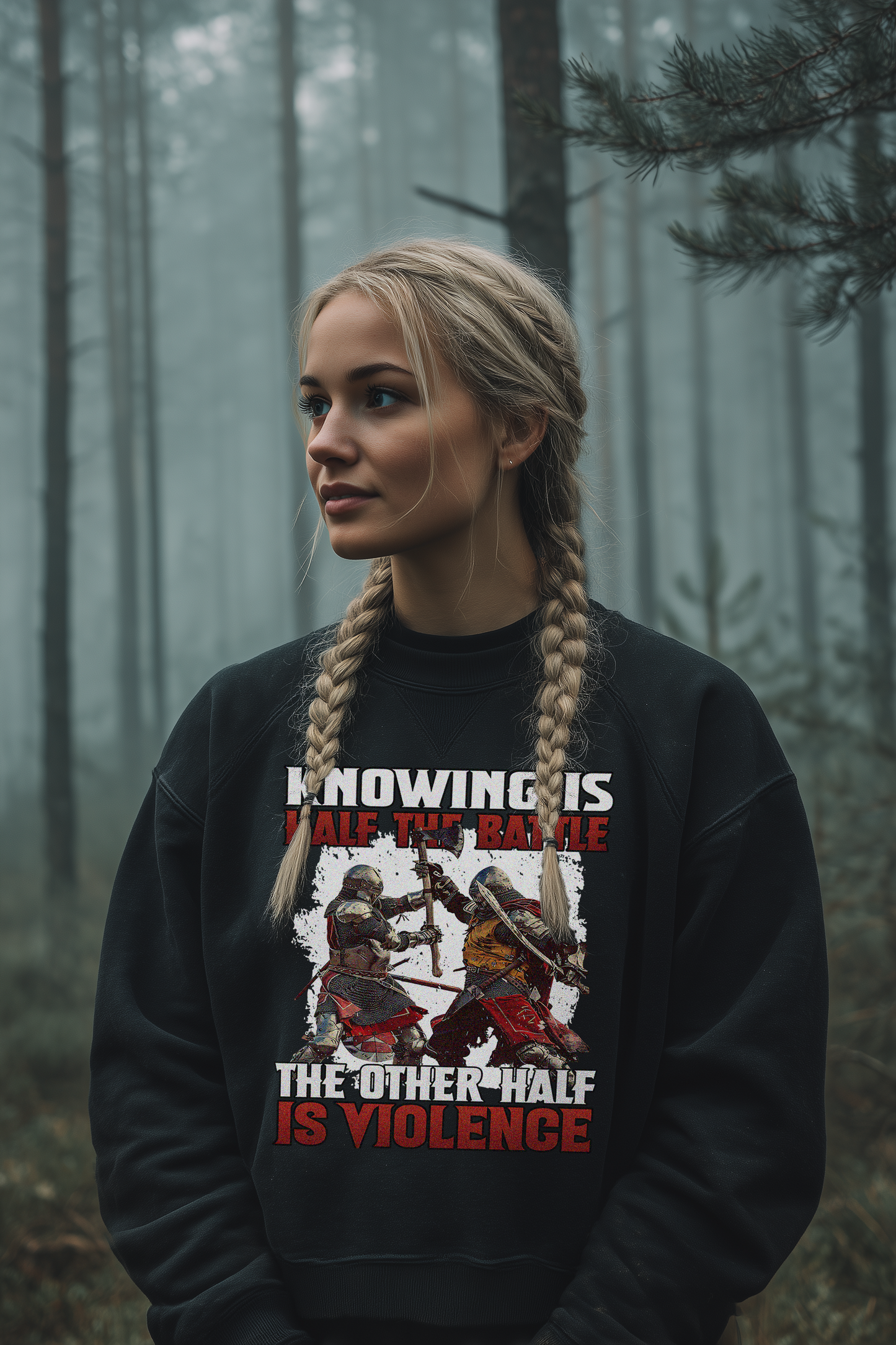 Buhurt Damen Boxcut Pullover| Knowing Is Half The Battle | Bouhourt Frauen Sweatshirt