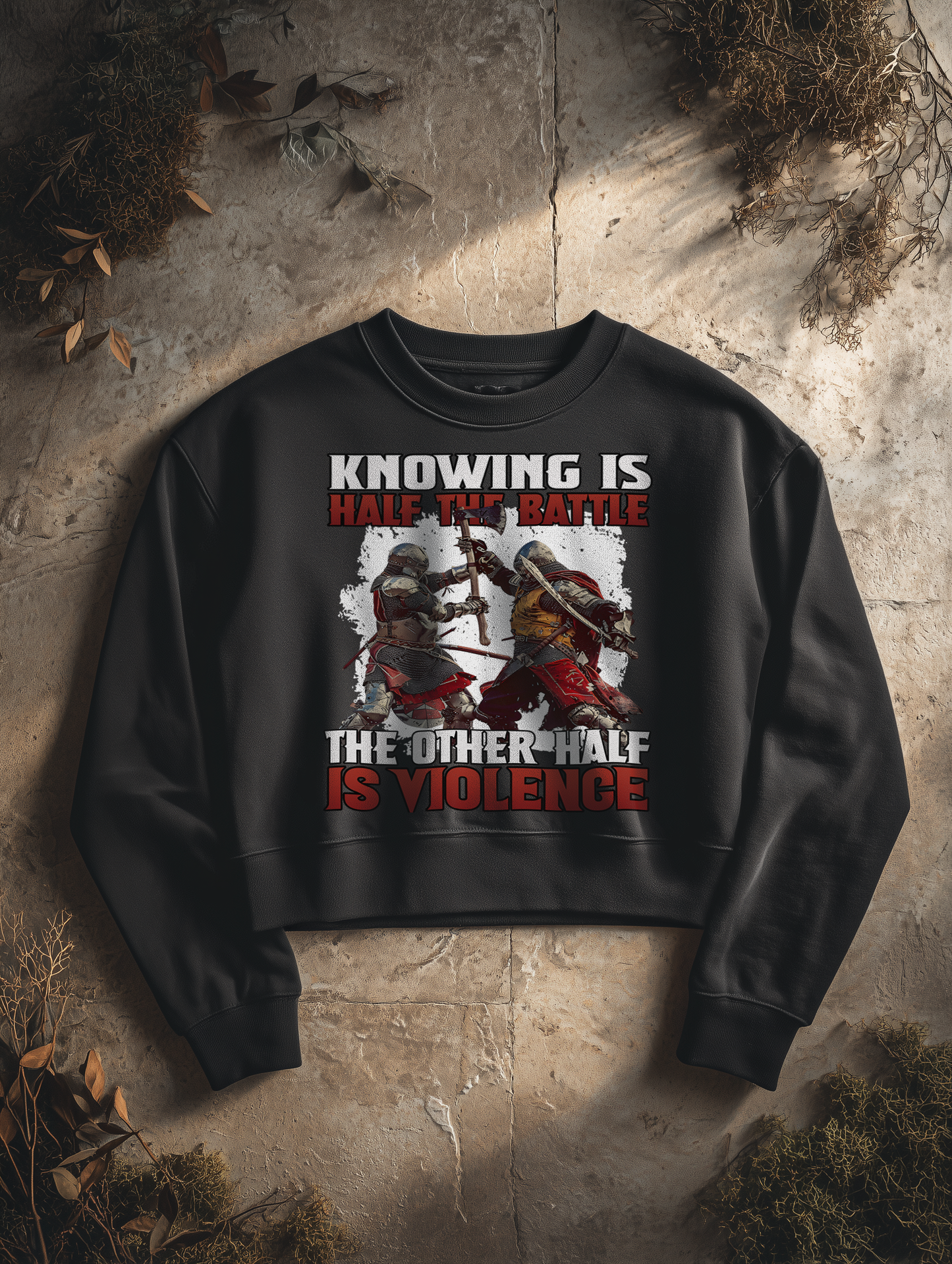 Buhurt Damen Boxcut Pullover| Knowing Is Half The Battle | Bouhourt Frauen Sweatshirt
