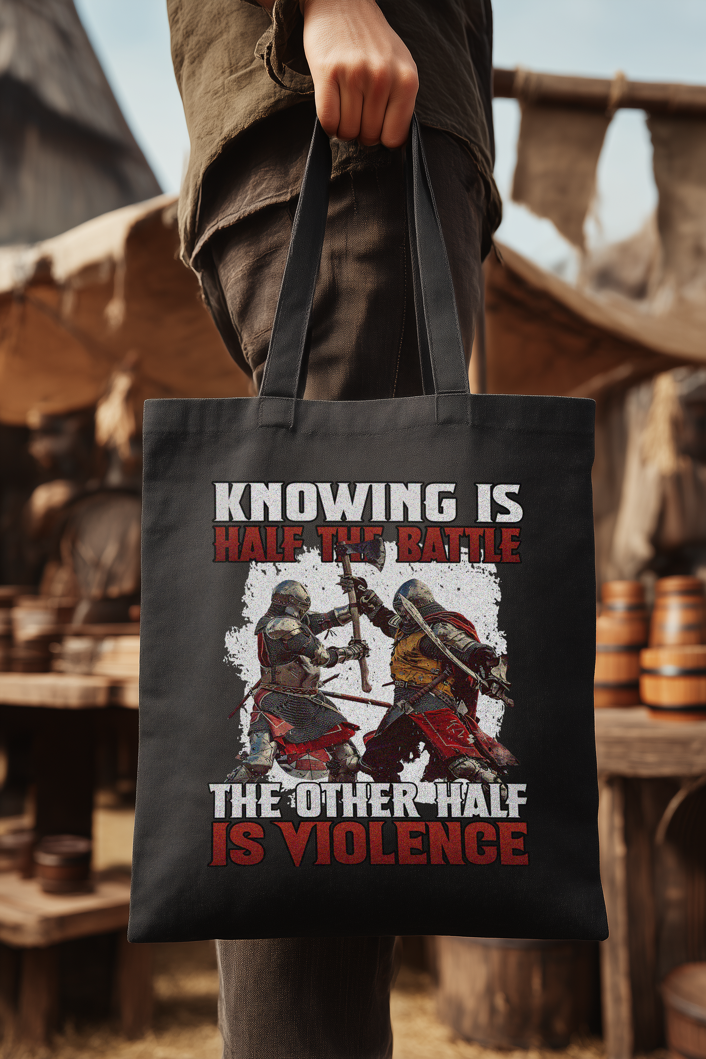 Knowing is Half the Battle | Buhurt Bio Stoffbeutel