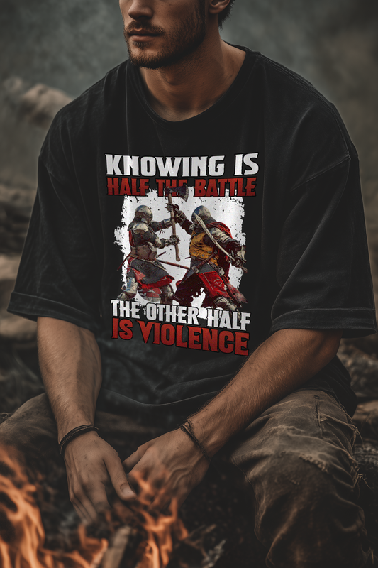 Knowing Is Half The Battle Buhurt Shirt 240g Oversize Bio Baumwolle Oversized T-Shirt