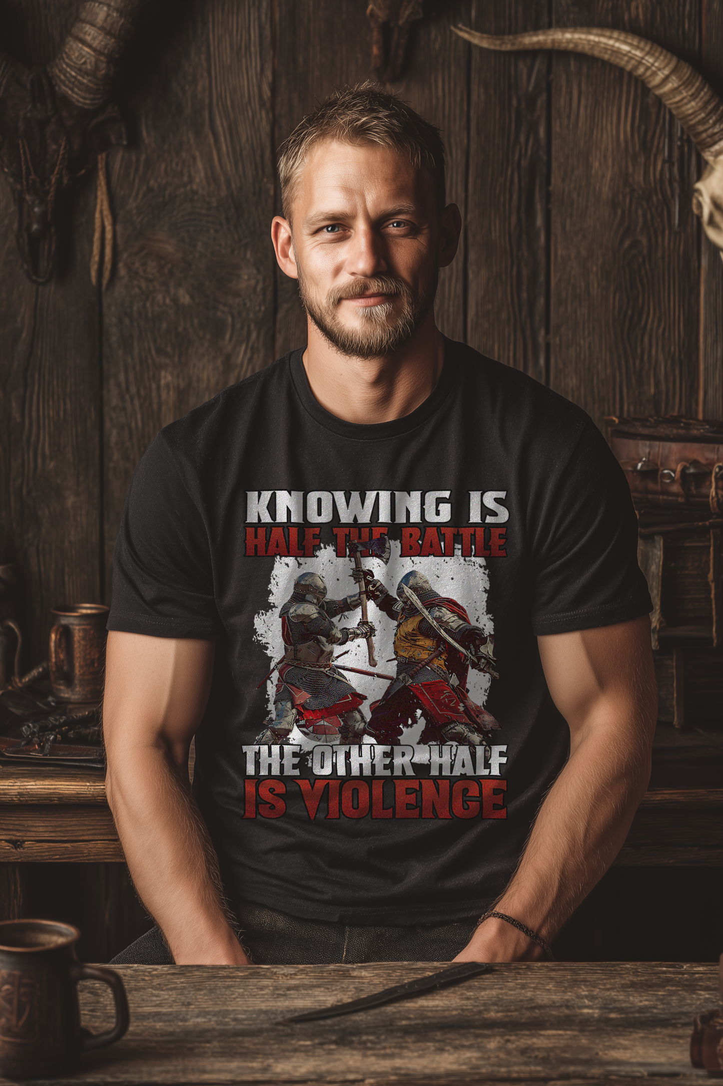Buhurt Premium Herren T-Shirt | Knowing Is Half The Battle | Bouhourt Shirt
