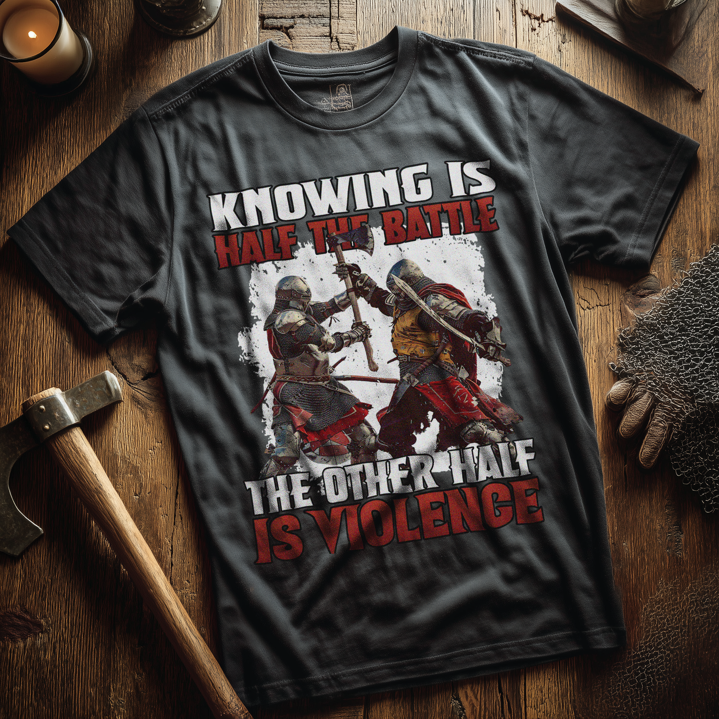 Buhurt Premium Herren T-Shirt | Knowing Is Half The Battle | Bouhourt Shirt