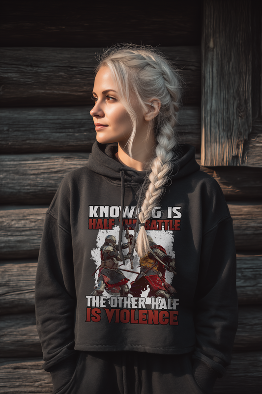 Knowing Is Half The Battle Buhurt Damen Hoodie | Frauen Bio Boxcut Hoodie