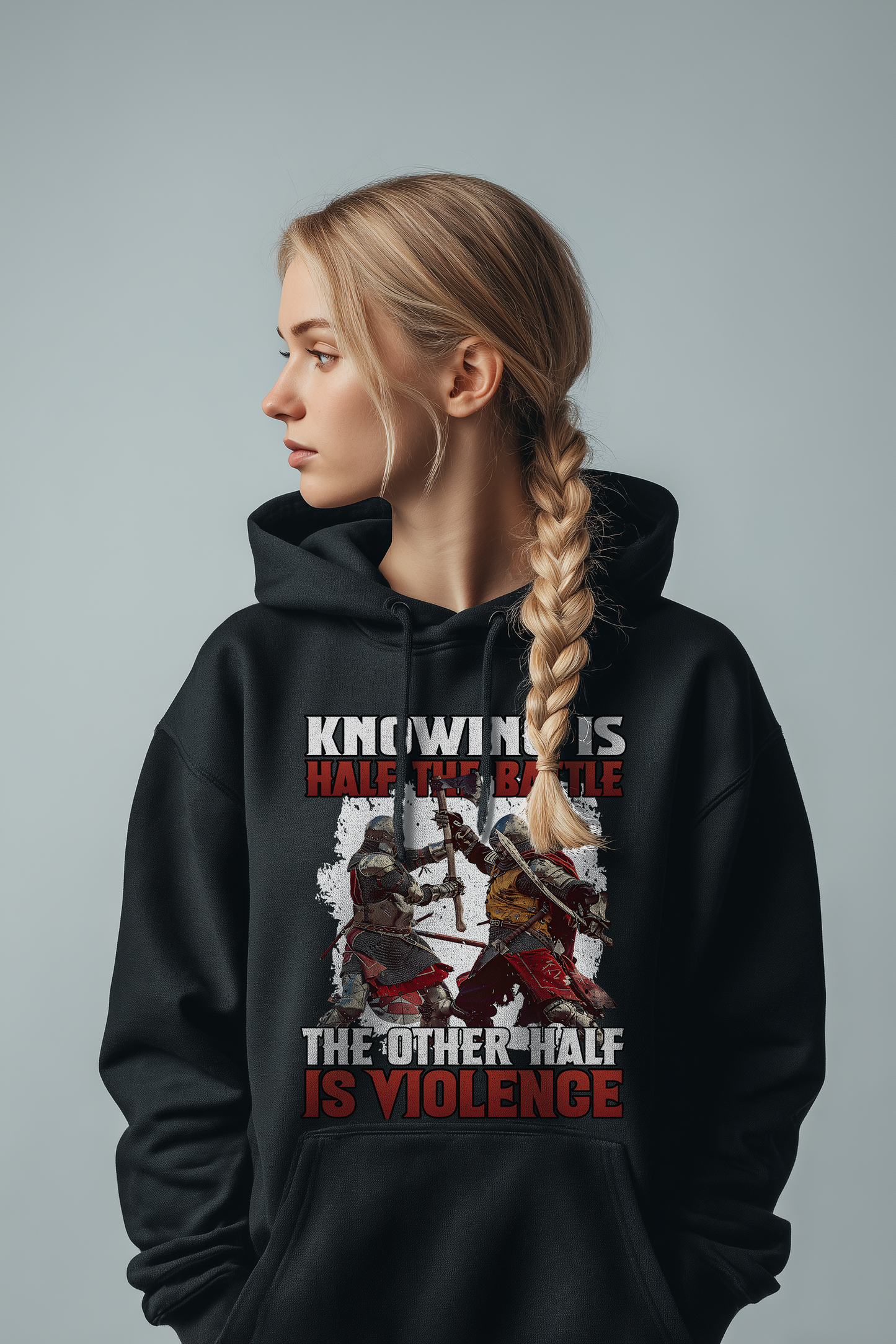 Womens Organic Hoodie- The Other Half is Violence