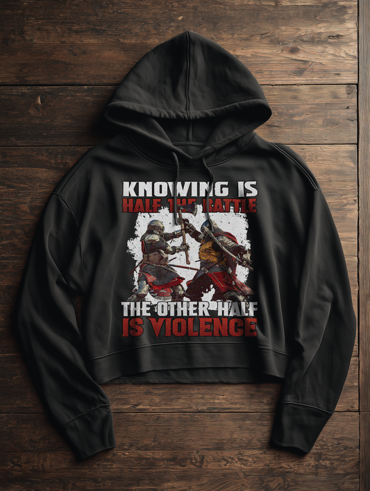Knowing Is Half The Battle Buhurt Damen Hoodie | Frauen Bio Boxcut Hoodie