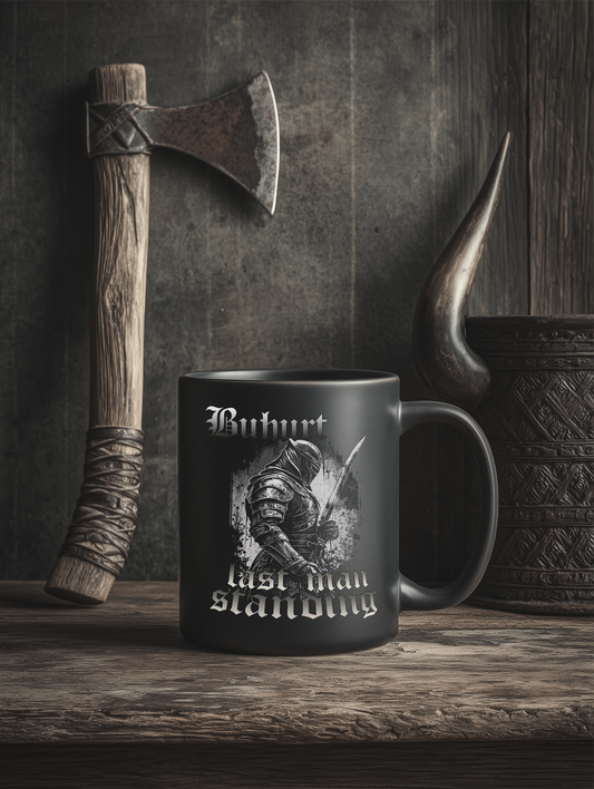 Buhurt Keramik Tasse Schwarz- "Last Man Standing" Bouhourt Mug