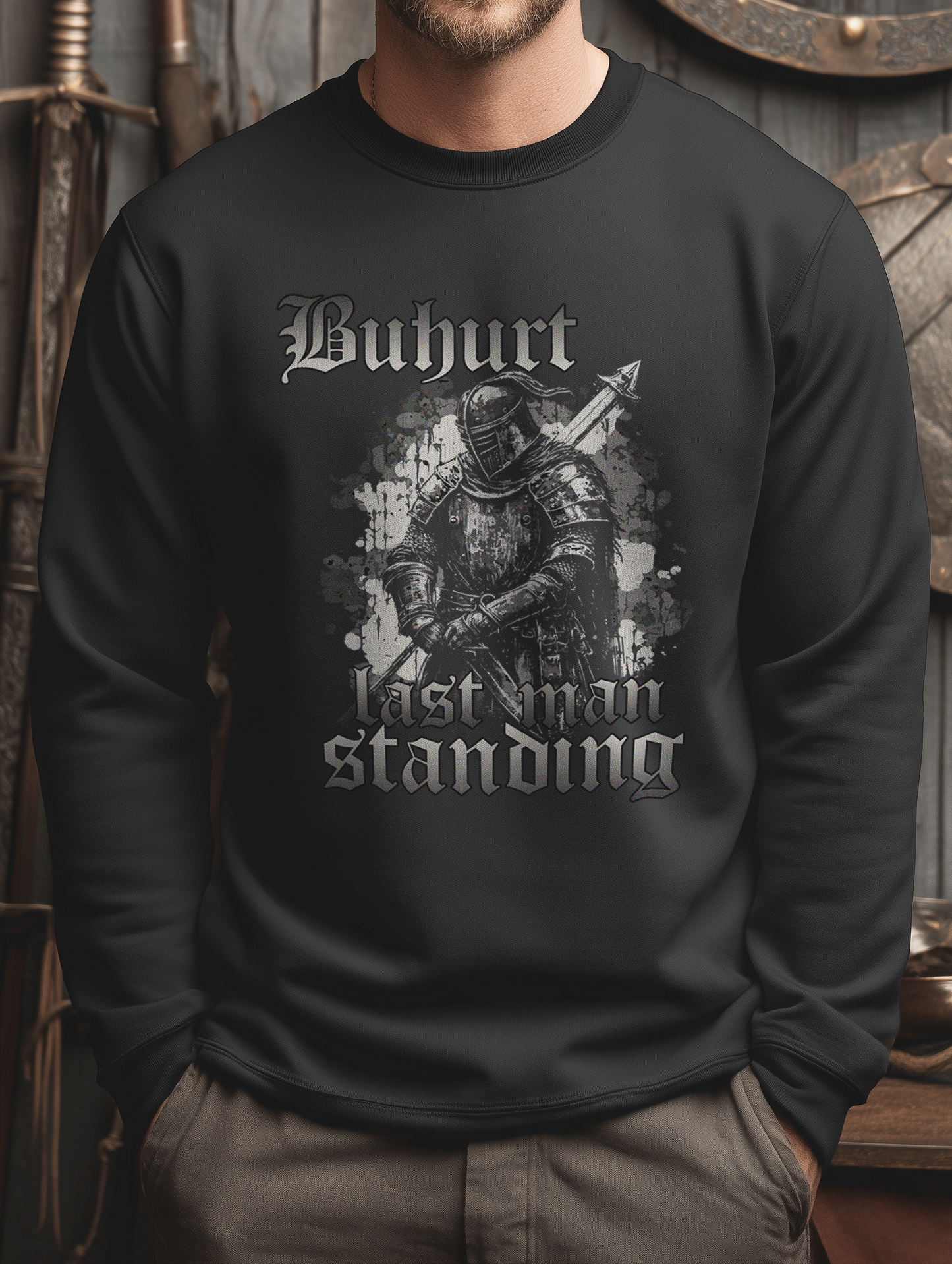 Buhurt Herren Premium Pullover | Last Man Standing | Bouhourt Sweatshirt