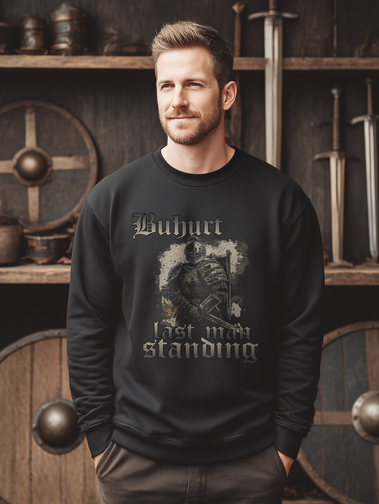 Buhurt Herren Sweatshirt |„Last Man Standing“ | Herren Premium Sweatshirt