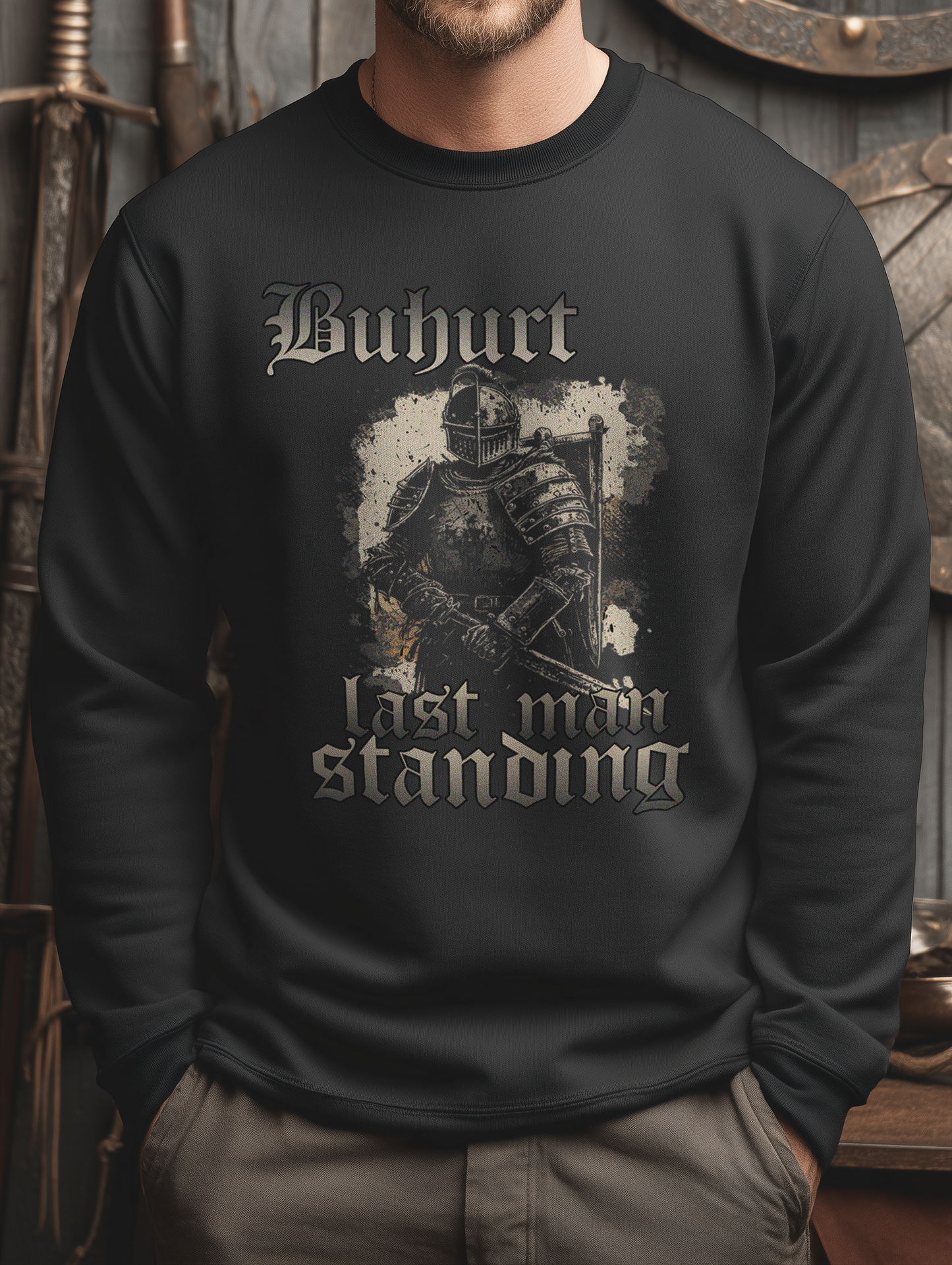 Buhurt Herren Sweatshirt |„Last Man Standing“ | Herren Premium Sweatshirt