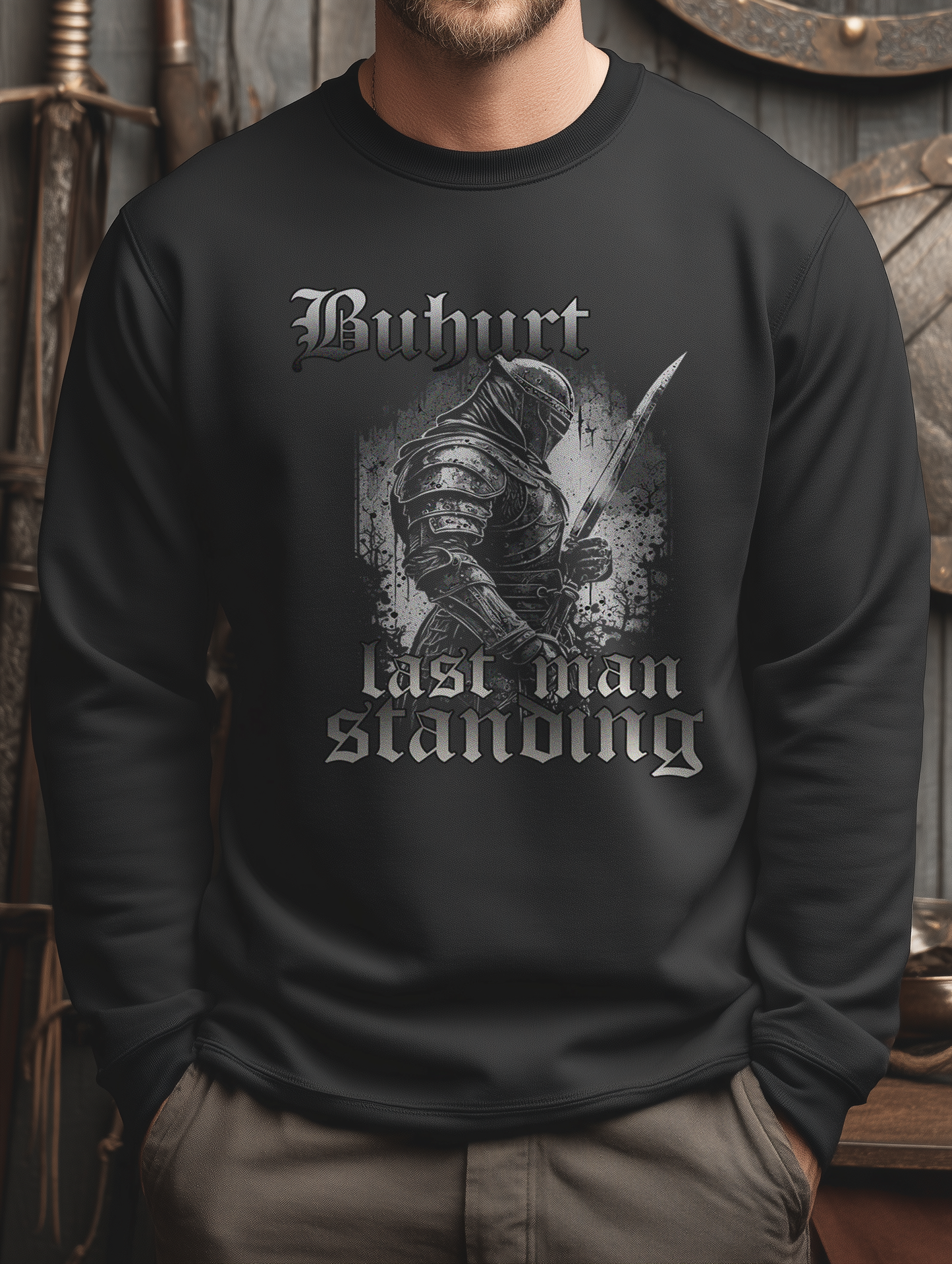 Buhurt Herren Premium Sweatshirts - "Last Man Standing" Bouhourt Männer Pullover