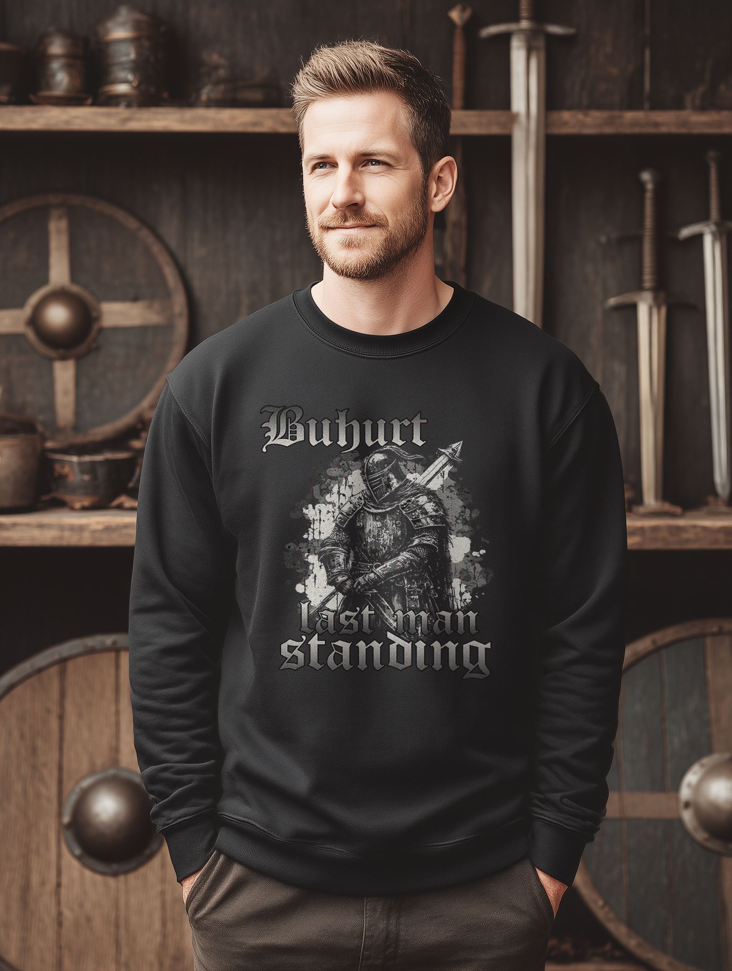 Buhurt Herren Premium Pullover | Last Man Standing | Bouhourt Sweatshirt