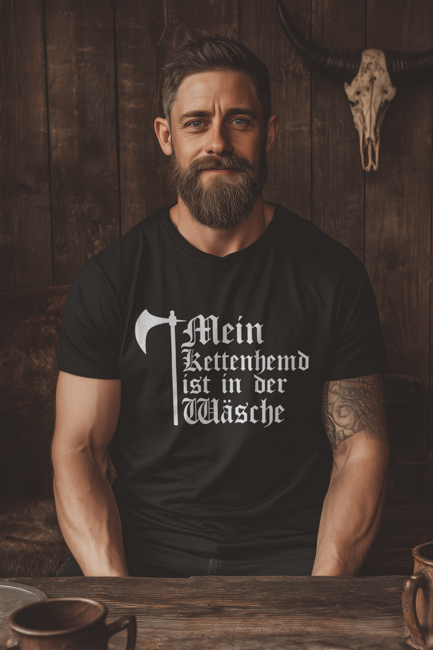 Buhurt Herren Premium T-Shirt | Kettenhemd ist in der Wäsche | Bouhourt T-Shirt