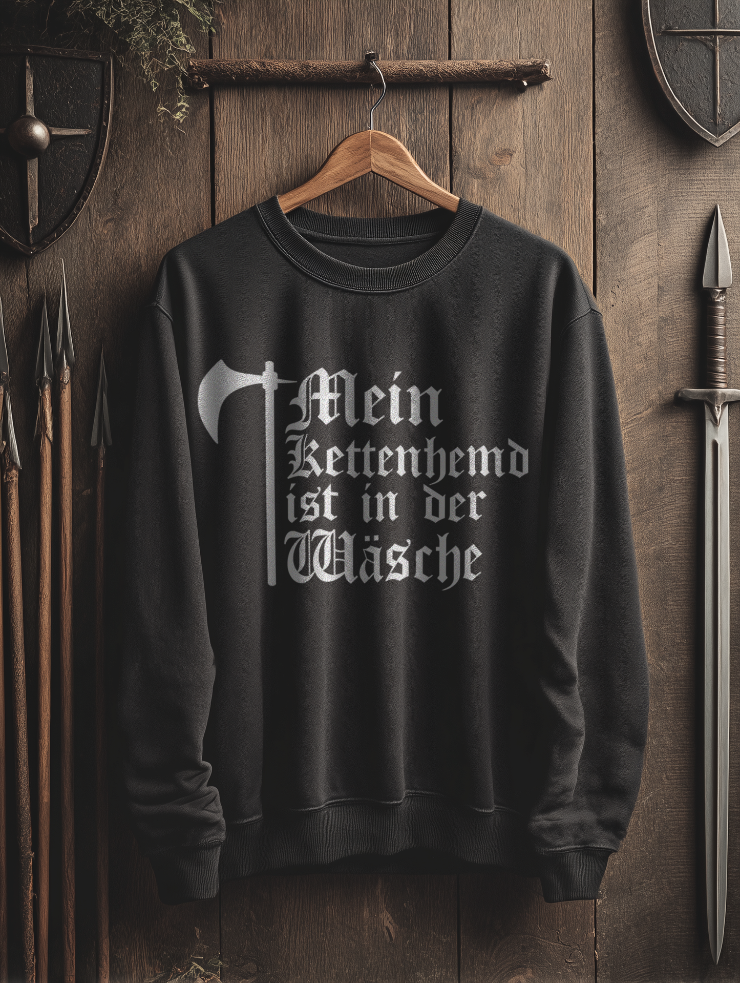 Buhurt Herren Premium Sweatshirt | Kettenhemd ist in der Wäsche | Bouhourt Pullover